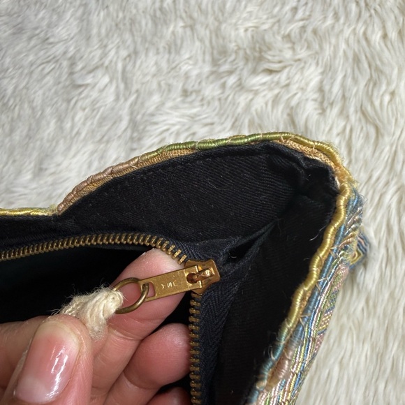 Vintage 70's Psychedelic Corded Embroidered Clutch Wristlet Retro Boho Eclectic - Picture 11 of 14